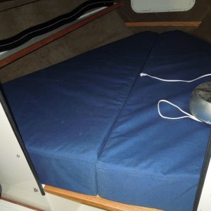 Media 'Custom made 7in memory foam mattress covered with sunbrella material.  $$$$' in album '3/4in veneered plywood faced with trim to cover the void.'
