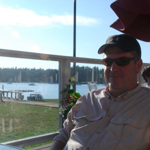 Don 8th anniversary dinner, Islander Cafe, Lopez Island