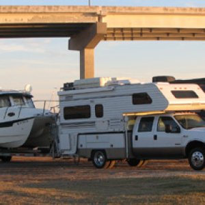 RVs and C-Dorys in the morning light