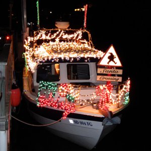 Getting ready for the lighted boat parade