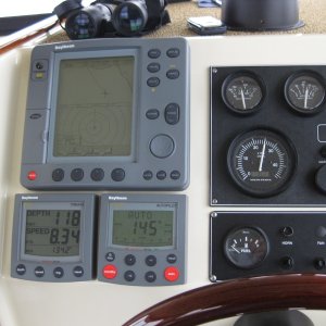 Speed, heading, depth, chartplotter, radar...fuel guage power is turned off