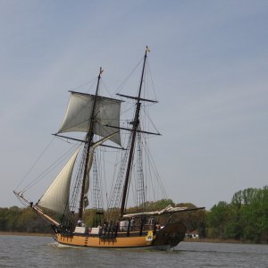 Media 'replica British warship, SULTANA..berthed on Chester River' in album 'docked in my slip'