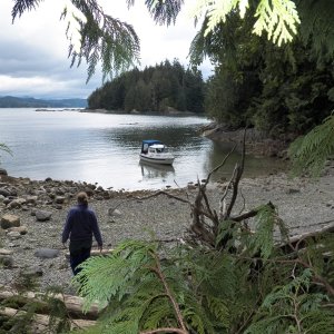 Once again, we used the bungee anchor system and simply stepped ashore.