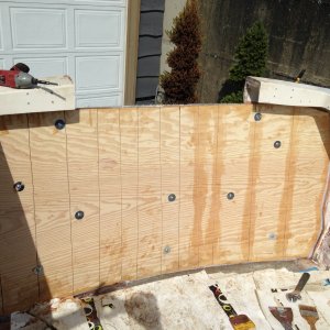 new transom, tall for bracket later on.