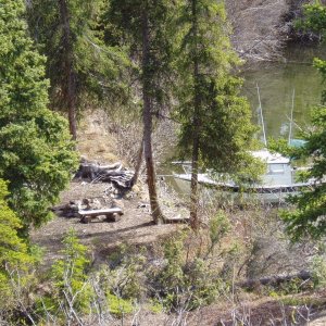 (Waterball) One of a few water access camping spots on Hidden Lake.
