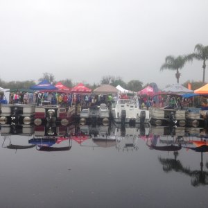 Shot from inside marina basin. The place was really jammin\" with music and even speakers inside basin.