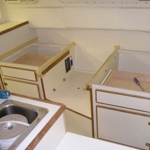 Port side cabinets installed (Mon 4/18)