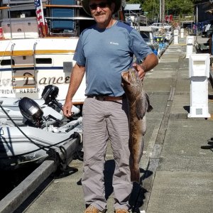 We fished right outside the cove, and my friend caught a nice Lingcod, which fed us several meals.