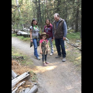 Media 'Hiking the Stormy Point trail.' in album 'Towing Kevin & Laura of \"Montana Kev\" CD22 Grace on their Sea Eagle kayak back up Yellowstone Lake with our Kaboat'