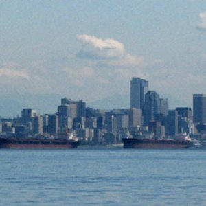 Seattle skyline from Blakely Harbor