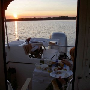(Valkyrie) Sunset Dinner in East Harbor, western Lake Erie.