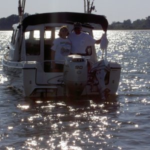 (Valkyrie) Evening cruise, heading for the anchorage.