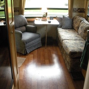 Lounge area of our new camper.