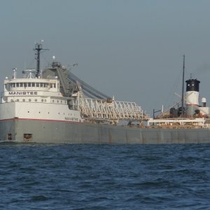 Freighter in Pelee Passage, Lake Erie.