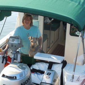 Marcia, Boomer and our Honda collection.