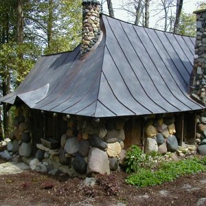 Handcrafted copper roof.