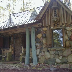 Media 'All the material for the cottage was taken from the land.  The gentleman that built the cottage put together an elaborate pully system to get the large shores from the shore to the Cottage location.' in album 'Winter Cottage'