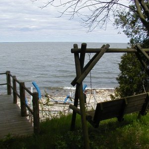 On the shores of Lake Michigan.