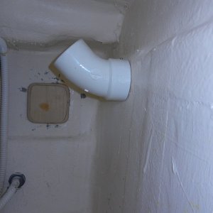 PVC pipe elbow mounted