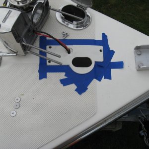 taped around gasket (did not use it)  to limit sealant spread to deck  used 3M 4200 white