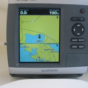 GPS track of short trip from marina launch to dry stack docks