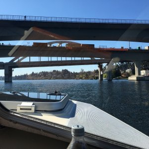 Going under the I-90 bridge