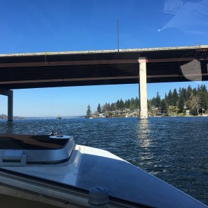 Approaching the I-90 bridge on east side of Mercer Island