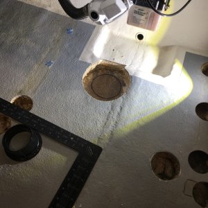 Marking the spot where the transponder base will be mounted.