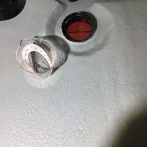 Adding RV antifreeze to the transponder base.