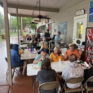 Everyone enjoying the Fried Chicken from Publix!
