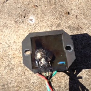 Media 'Burnt out Yamaha 90 Voltage Reg/Rec' in album '(fisherkb) Port side done --- starboard remains'