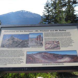 Media 'plaque at the viewpoint of Diamond lake just before getting to Crater lake' in album 'John Wayne marina picnic in Sequim'