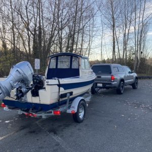 Back on the trailer after an impromptu December 3 hour tour.