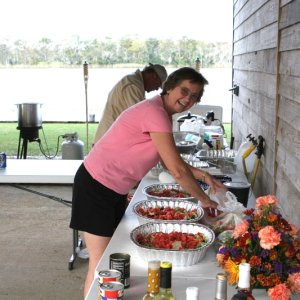 Admiral Marie and Marc Grove at the Salad bar