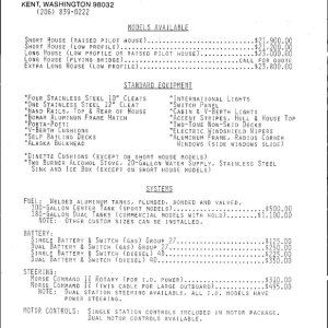 26ft V-Bottom spec sheet and price list
