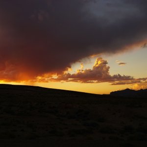 Powell fist sunset
