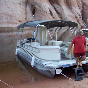 Pontoon boat joined us in Oak Canyon Sunday morning 9/25/11