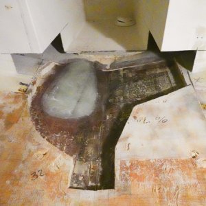 Media 'Five more layers of 1708 and epoxy resin and fiberglass repair is finished.' in album 'Hull repair'