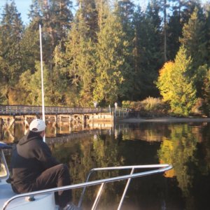 (Roberta Krumm) Jon looking for fish.