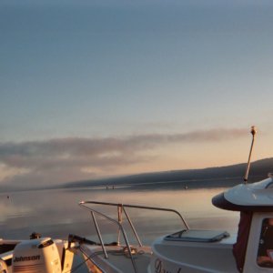 (Roberta Krumm) fog hanging in the straits