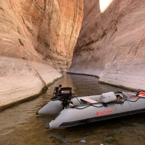 Looking out from the end of water at Secret Canyon.