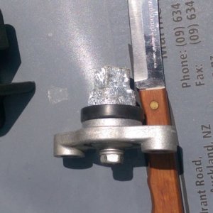 Media 'Internal lower anode after cleaning' in album 'Synchronizing the carbs -- 
Vacuum ports with manifold sealing bolts in place'