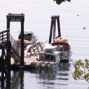 Haclyon and Daydream on the Dock at Olga 6-27-09 - Another View