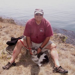 Pat and Baxter at James Island 6-28-09