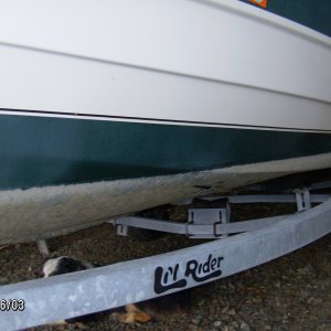 Line of "yuck" before power washing.