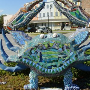 Diva stained glass crab at Little Washington,NC