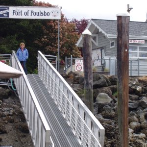 Melle Lee at dock at Poulsbo