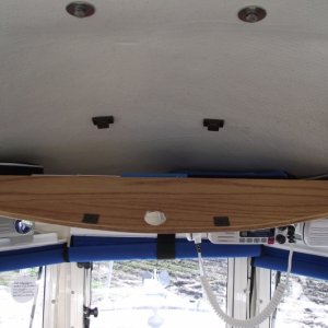 Media 'Door in open position. You can see magnetic catch attached to ceiling with epoxy' in album 'Overhead cabinet door held closed by magnetic catch'