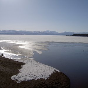 Media 'Looking  out  toward lake from Bay Bridge,  Bay Bridge Marina,  Yellowstone Lake     5-17-08' in album 'Signal Mt boat ramp on Jackson Lake, Teton National Park 5-16-08'
