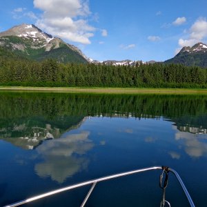 Glacier Bay National Park.  Our first night at N. Sandy Cove